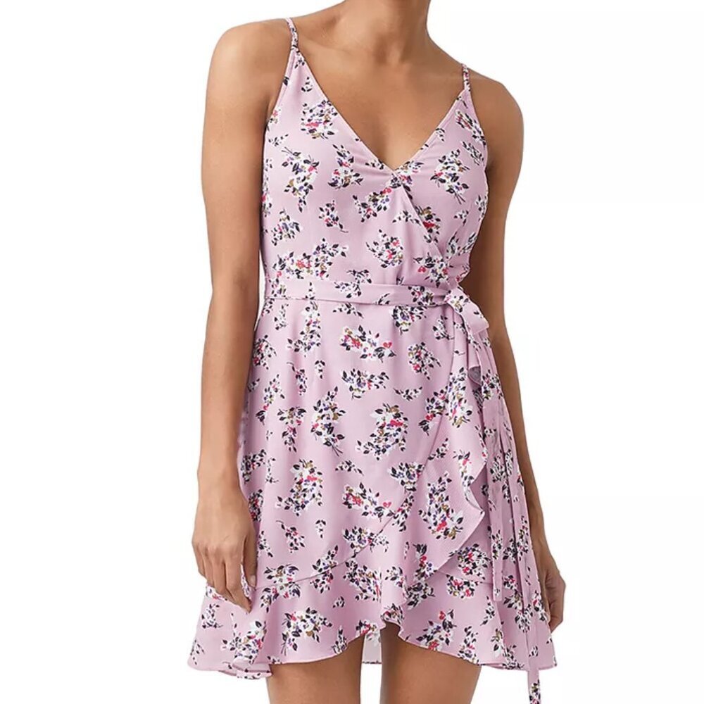 NWT French Connection River Daisy Verona Ruffled Mini Dress in Mauve Mist Floral